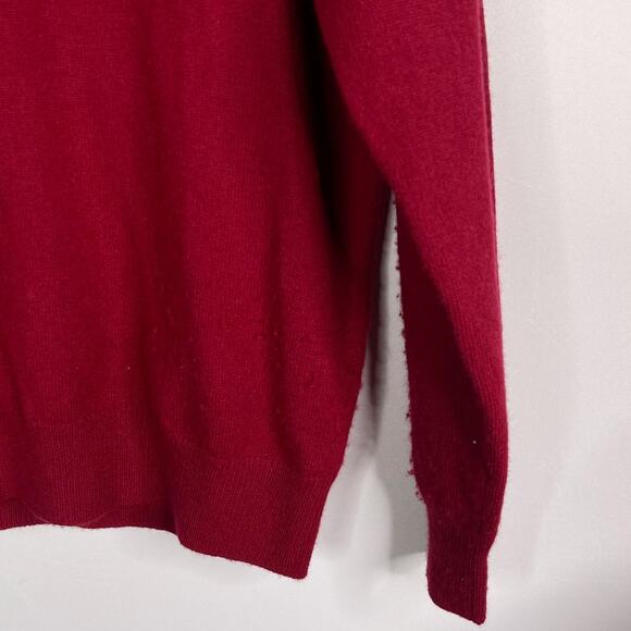 John W Nordstrom Mens Medium M Red Cashmere V Neck Sweater Pullover Knit Luxe - Picture 4 of 7